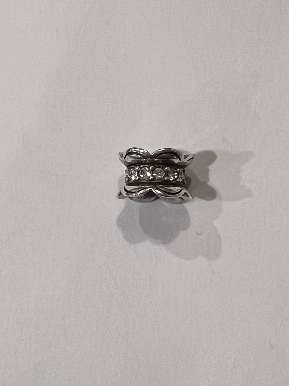 Brighton Silver Spacer Bead Charm with crystal accents